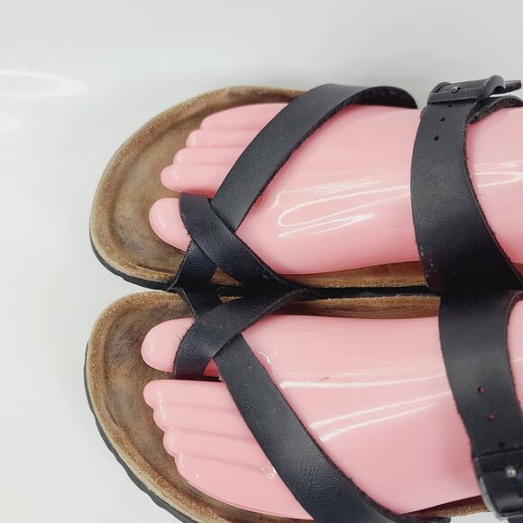 Betula By Birkenstock Women's Black Mayari Leather Slide Sandal Size 8.5 - Picture 3 of 6